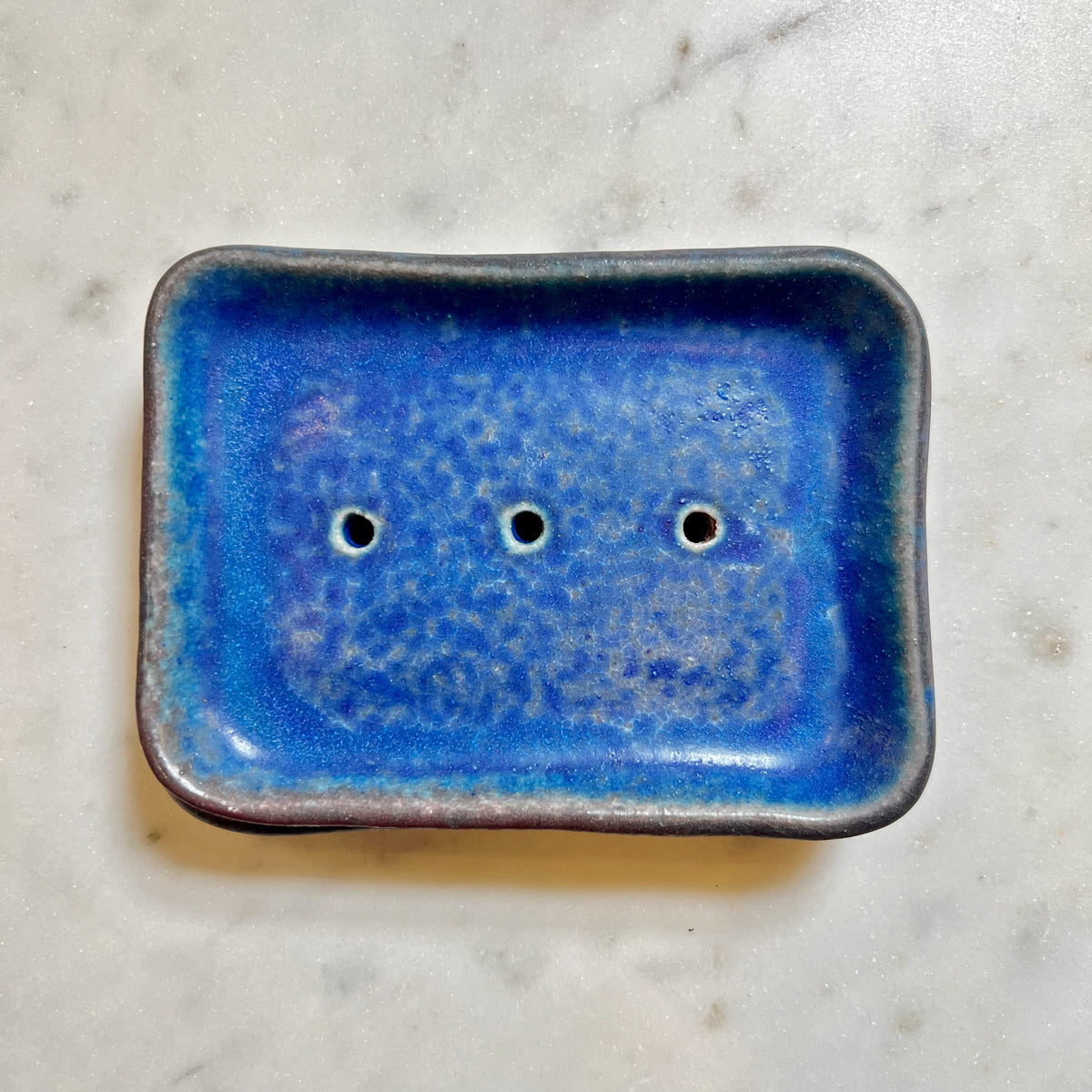 Matte Blue Stacked Soap Dish