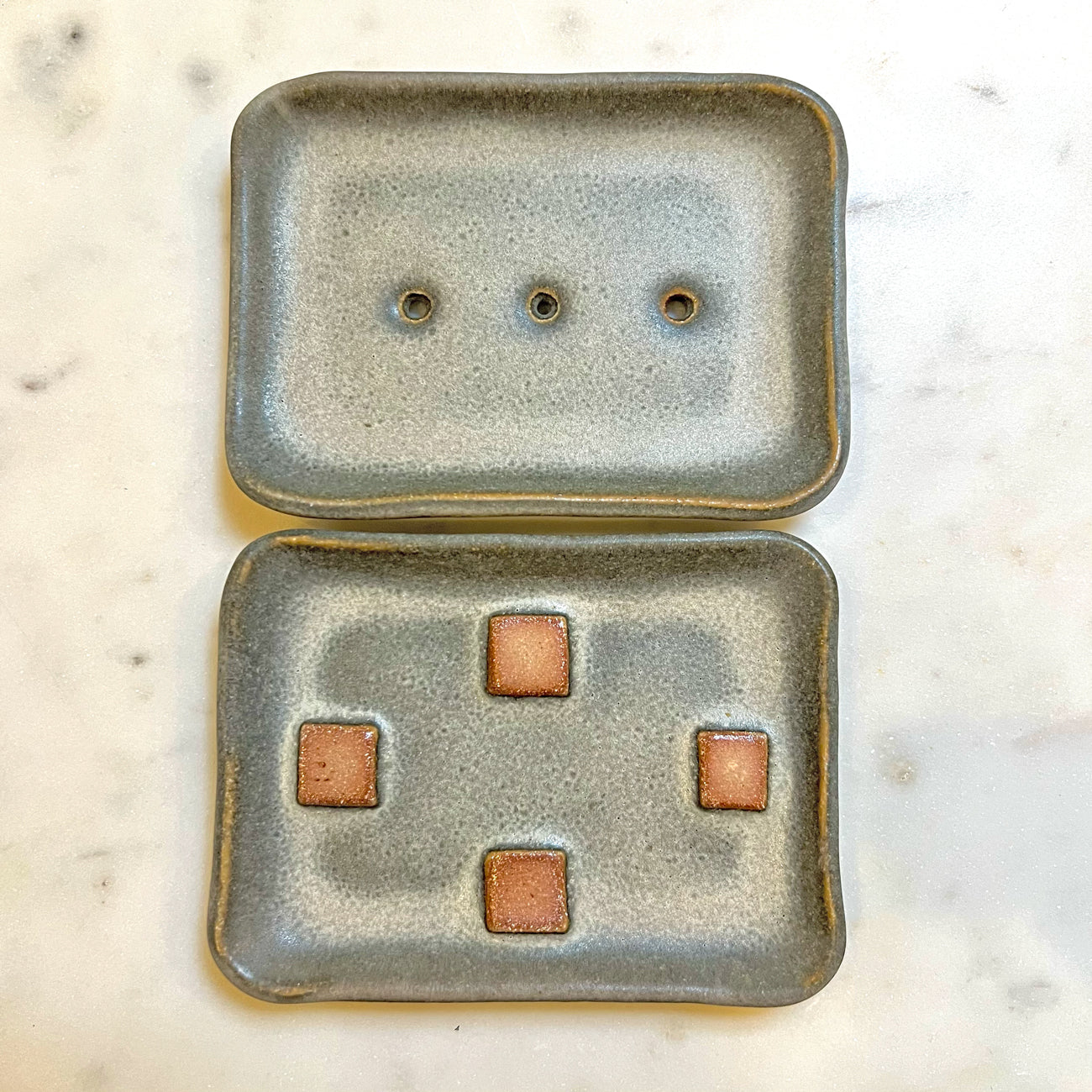 Grey Stacked Soap Dish