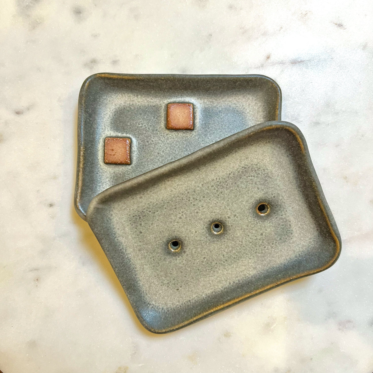 Grey Stacked Soap Dish